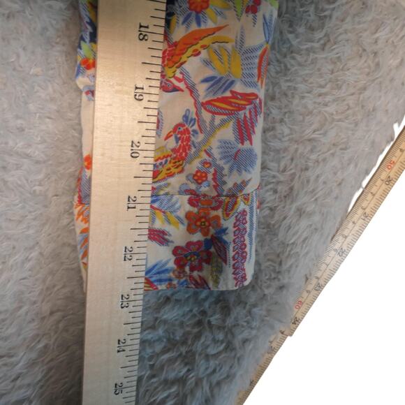 J McLaughlin Shirt Womens Small Blue Floral 100% Cotton Career Casual Boho - Picture 10 of 13